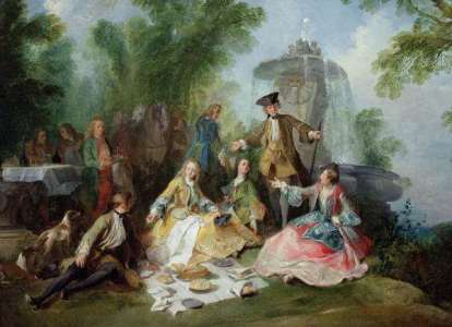 Nicolas Lancret, "The hunting party meal"